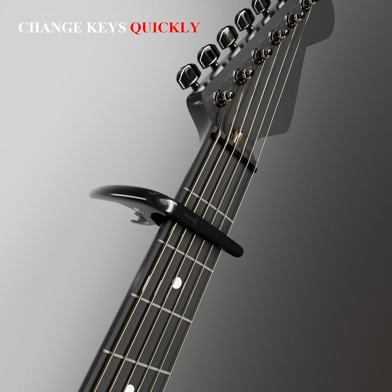 DIDA Capo for Acoustic Guitar, Guitar Capo for Electric Guitar, Ukulele and String Instruments, Guitar Capo, Guitar Kapo, Guitar Clamp (Black) - Image 4